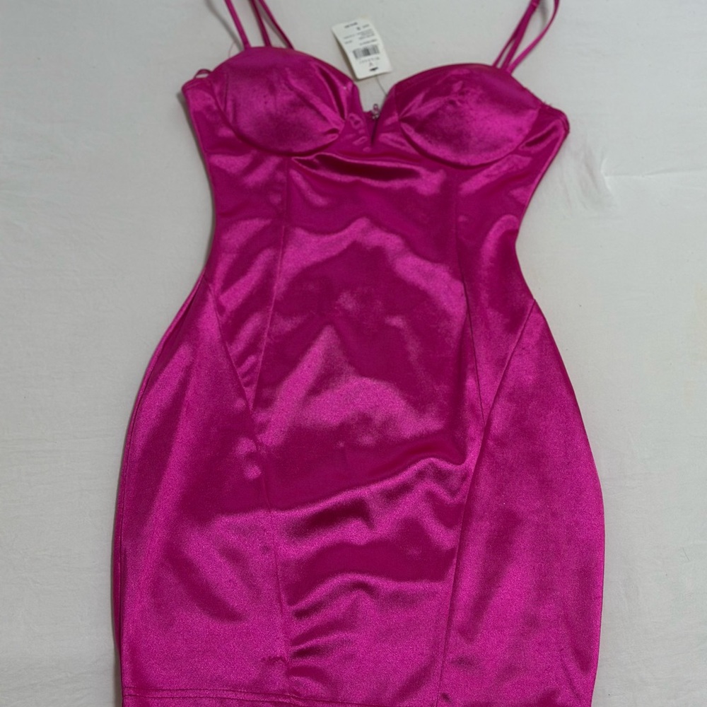 Windsor Fuchsia Satin Dress
